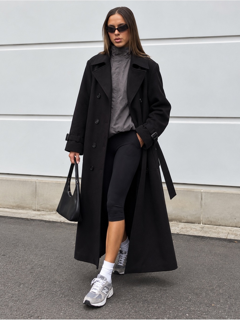 Jones New York Black Trench Coat | Quiet Luxury Double Breasted Size 6